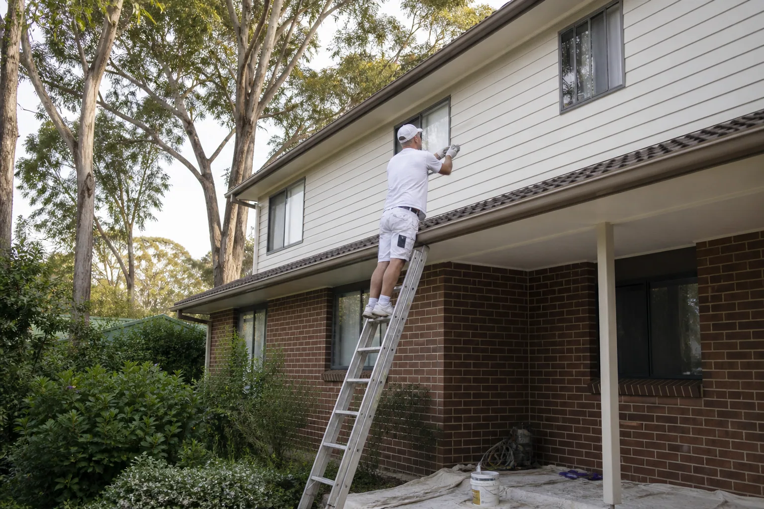 Painter refreshing a Torbay lifestyle property