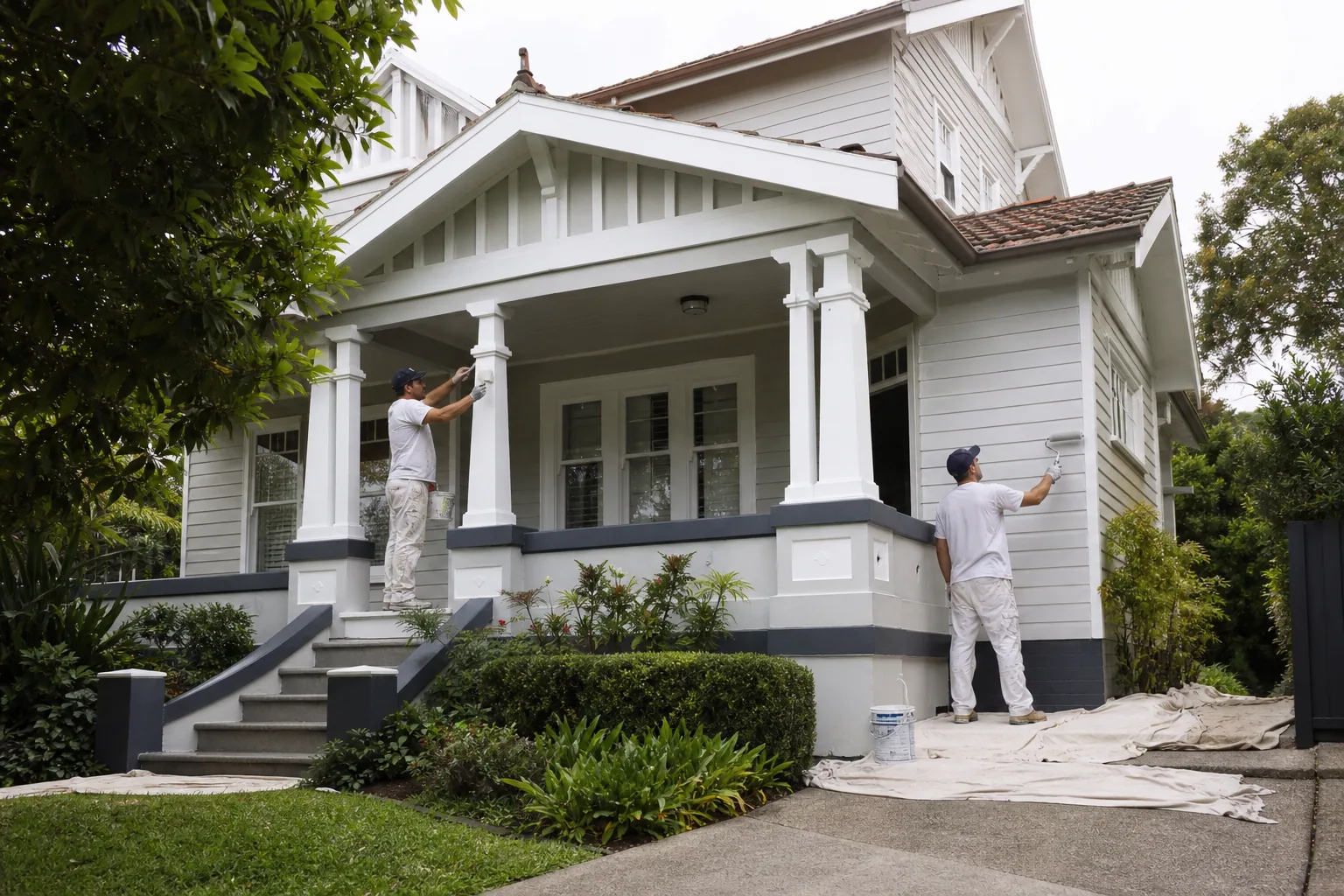 Painters repainting a Mairangi Bay family home