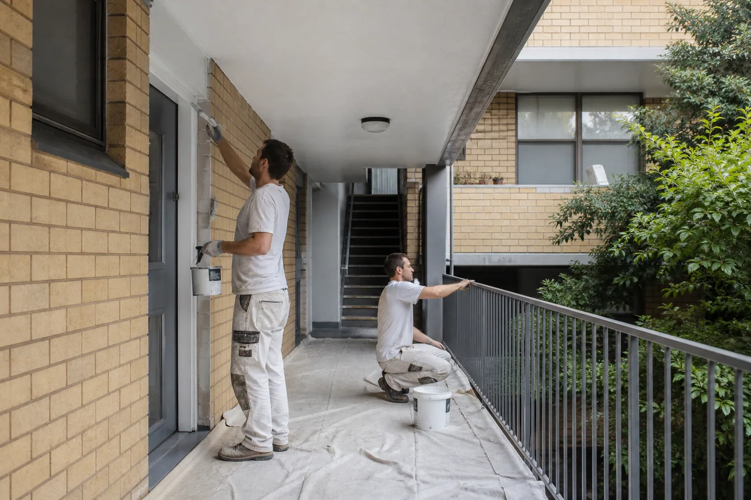 Painters repainting a Beach Haven family home