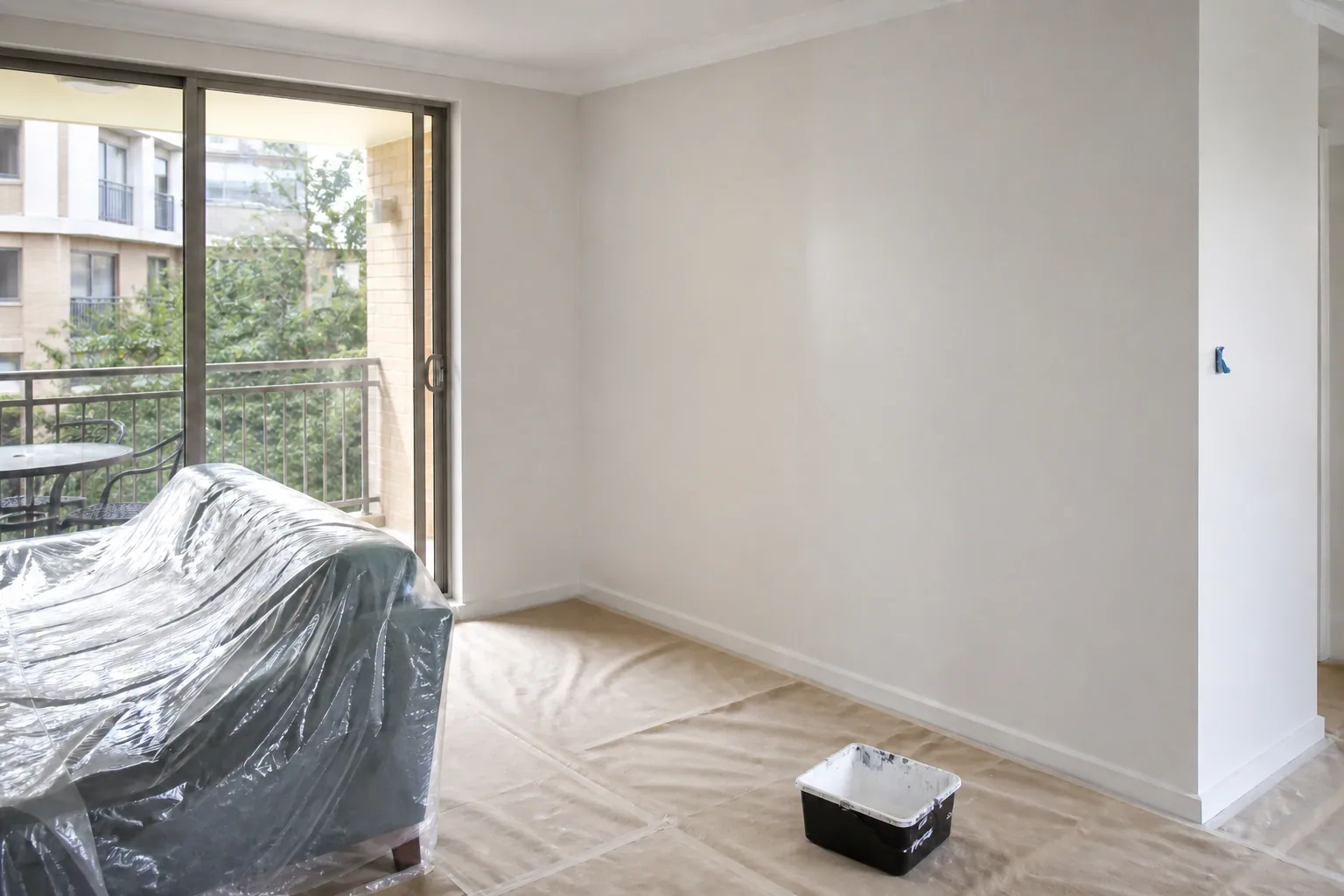 Protected North Shore apartment prepared for painting